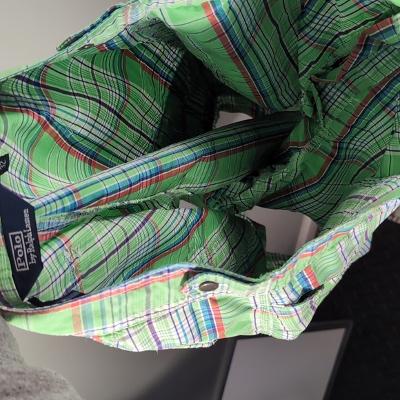 Like New Polo Ralph Lauren Lime Green Cargo Board Shorts, Sz. 32. - Picture 7 of 9